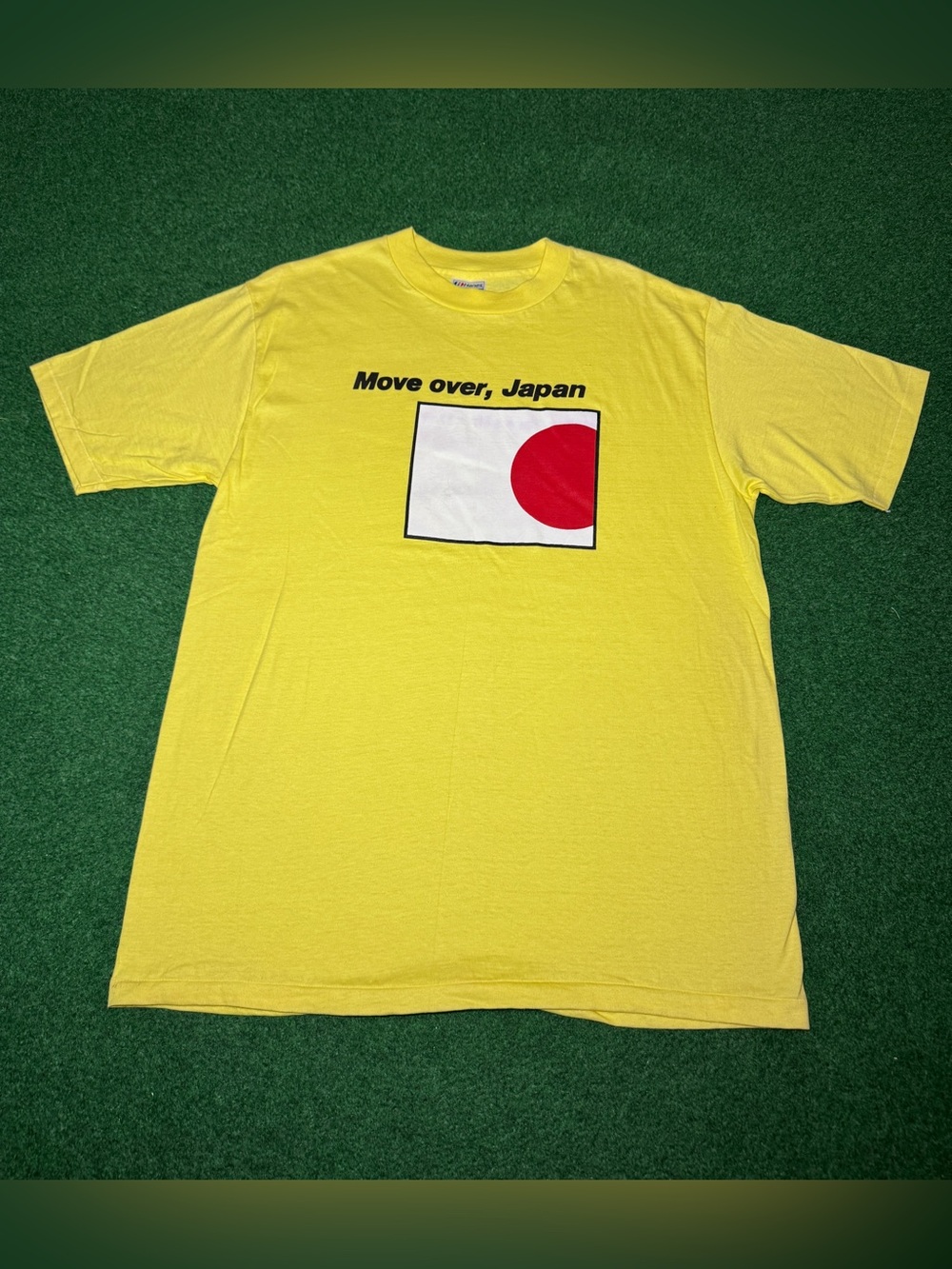 Move Over Japan Vintage T Shirt 80s 90s Yellow Japanese Flag XL Shirt Retro